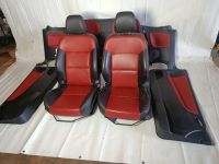 Sitzgarnitur komplett Leder nicht geteilt schwarz rot<br>PEUGEOT 207 CC (WD) 1.6 16V